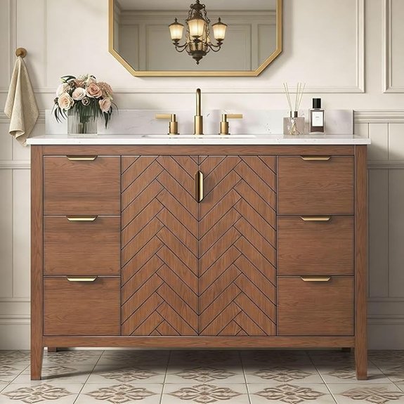 48 inch walnut vanity with sink