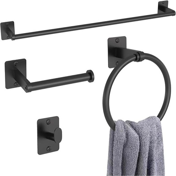 4 piece matte black hardware set