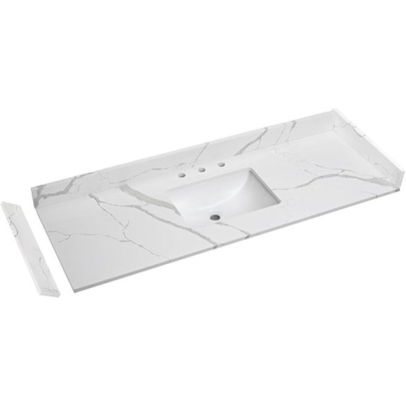 10 Best Cultured Marble Vanity Tops for 2026 10 60 calacatta river quartz vanity top