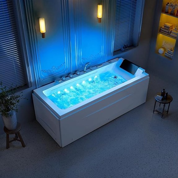 67 inch jetted bathtub with chromotherapy