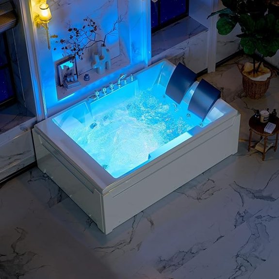 72 inch whirlpool jetted tub with leds