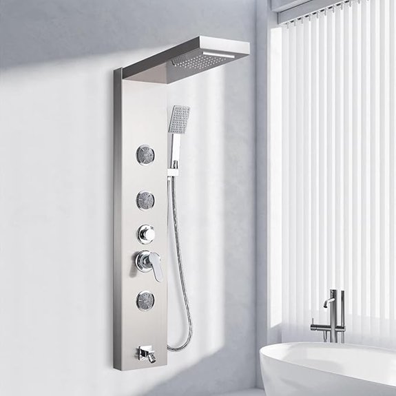 alenart brushed nickel shower panel