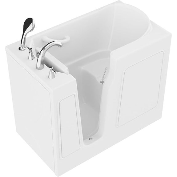anzzi soaking tub with left drain