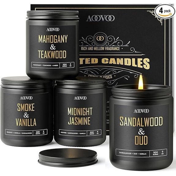 aoovoo men s scented candles 4 pack