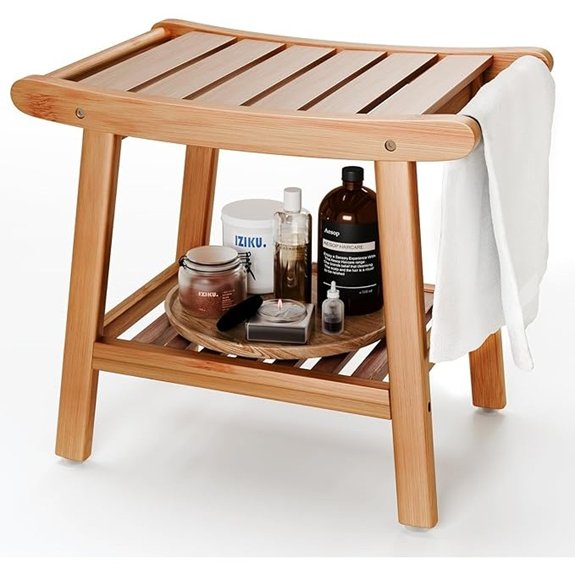 15 Best Shower Benches for 2026 (Bathe in Comfort) 1 bamboo shower bench with storage