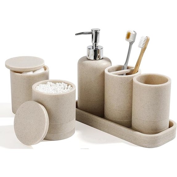10 Best Bathroom Accessories Sets for 2026 6 bathroom accessories set beige 6 piece