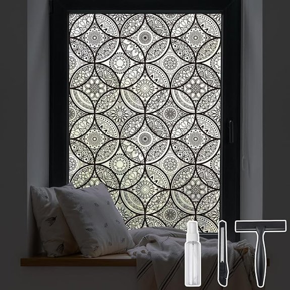 15 Best Window Treatments for Bathrooms in 2026 8 boho stained glass privacy film