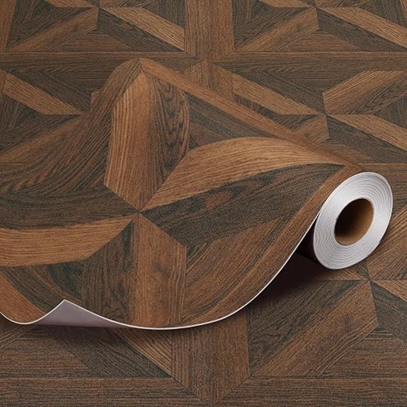 15 Best Flooring for Small Bathrooms in 2026 (Big Style) 13 brown parquet peel and stick flooring tiles