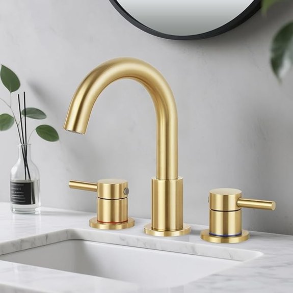 10 Best Rated Bathroom Faucets for 2026 6 brushed gold widespread faucet