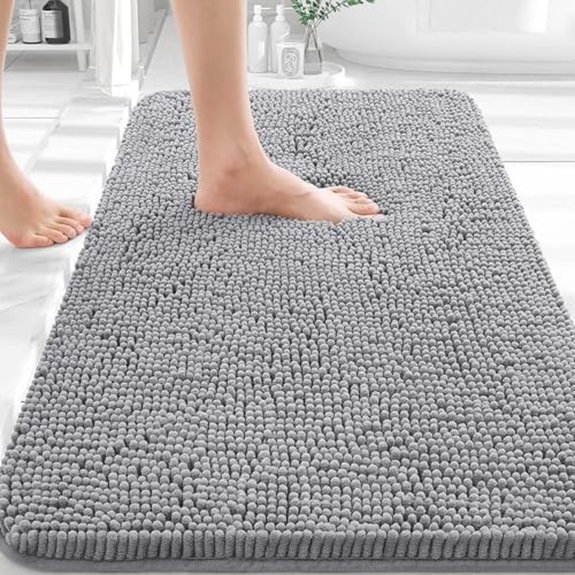 10 Best Non Slip Bathroom Rugs for Elderly in 2026 5 chinnele bathroom rug gray 30x20