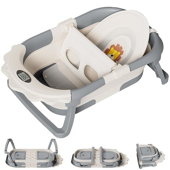 collapsible baby bathtub with thermometer