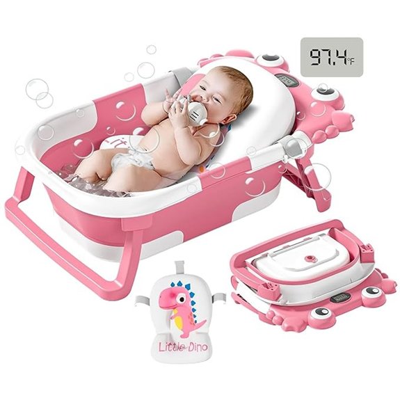 collapsible bathtub with temp monitor