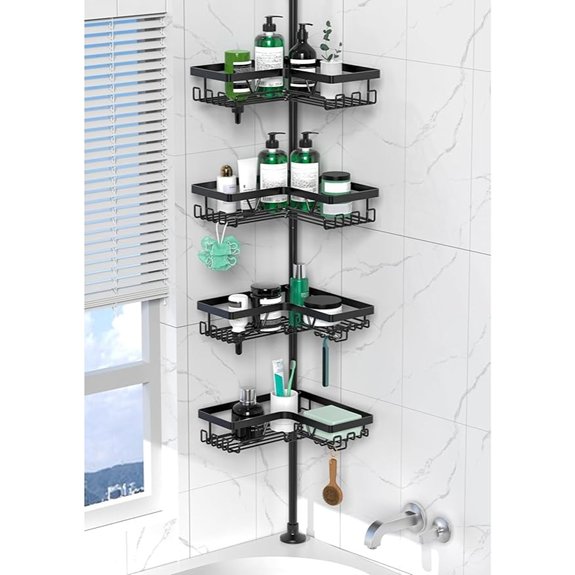 7 Best Shower Tower Systems for 2026 That Transform Bathrooms 7 daoya 4 tier tension pole corner