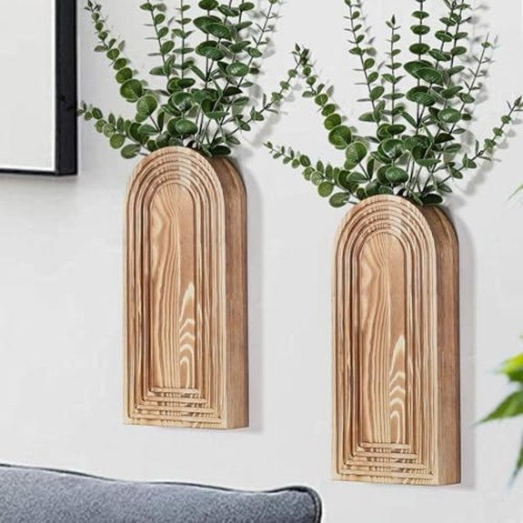 15 Best Bathroom Wall Art for 2026 14 dnnnii 2 pack wooden wall vase