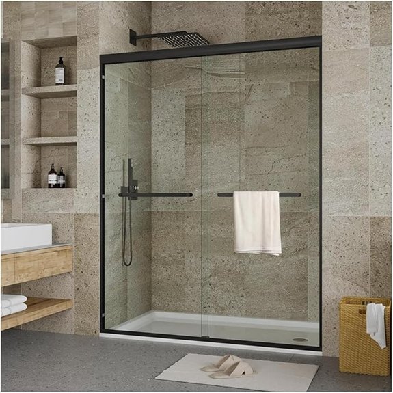 double sliding shower door 56 60 w 72 h