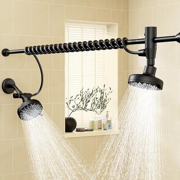 5 Best Dual Shower Heads for 2026 (Double the Bliss) 2 dual shower head system adjustable slider black