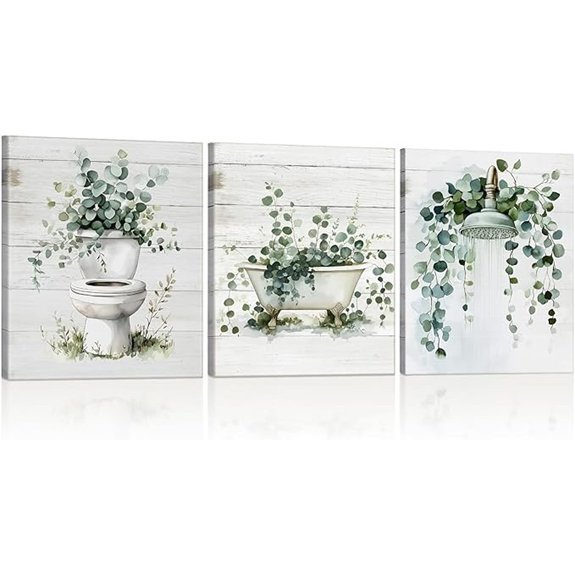15 Best Bathroom Wall Art for 2026 8 dunzoom vintage eucalyptus trio