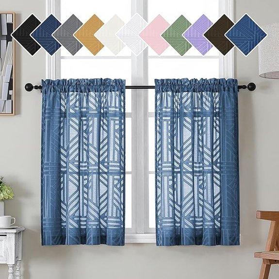 15 Best Window Treatments for Bathrooms in 2026 13 dusty blue sheer kitchen curtains