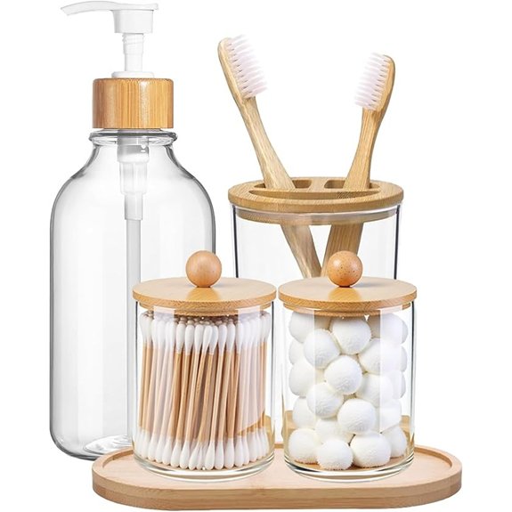 10 Best Bathroom Accessories Sets for 2026 9 five piece bamboo bath set