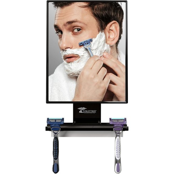 fogless shower mirror with squeegee