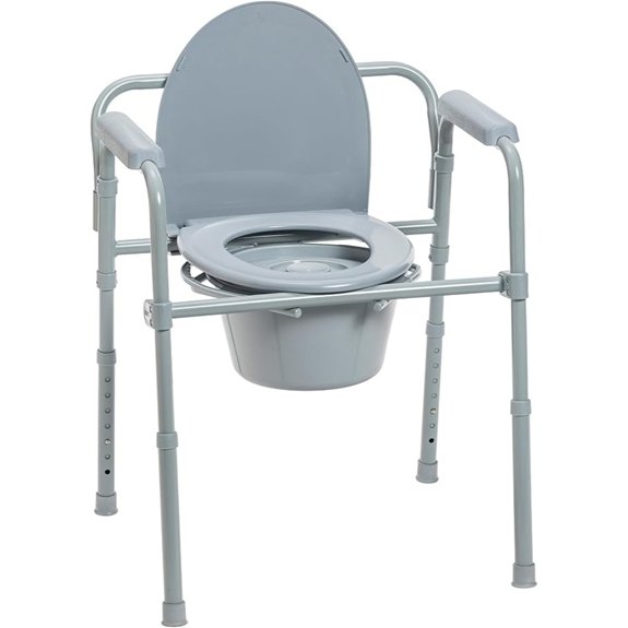 folding steel bedside commode