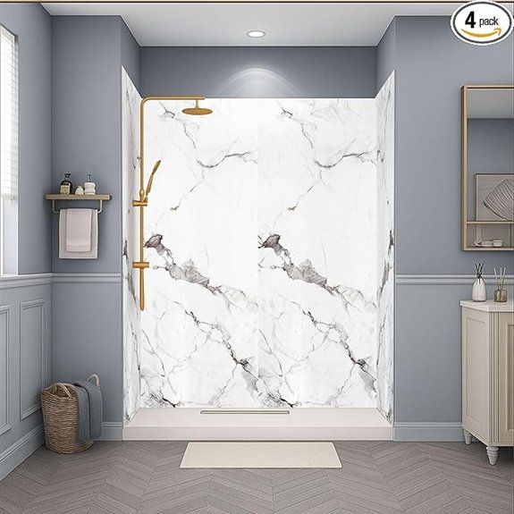 10 Best Shower Surrounds for 2026 (Transform Your Bathroom) 4 four piece waterproof marble shower panels