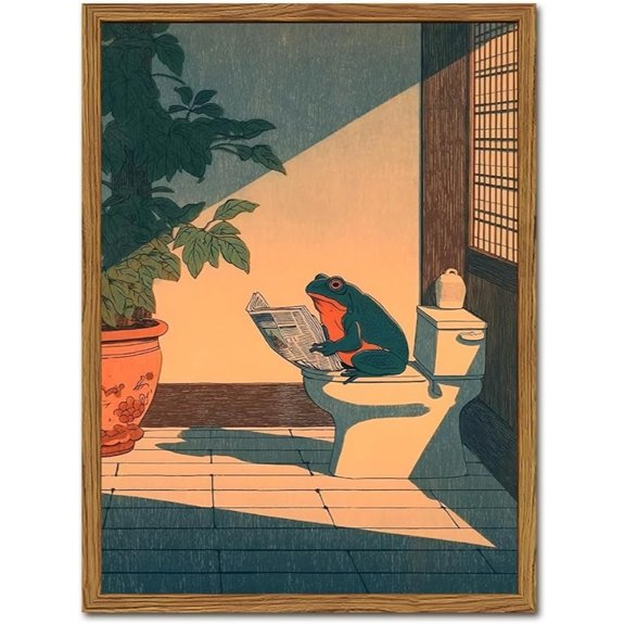 15 Best Bathroom Wall Art for 2026 4 funny frog bathroom wall art 12x16 framed