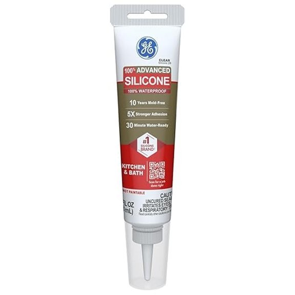 ge advanced silicone caulk kitchen bathroom clear