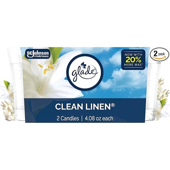 glade clean linen candle 2 pack