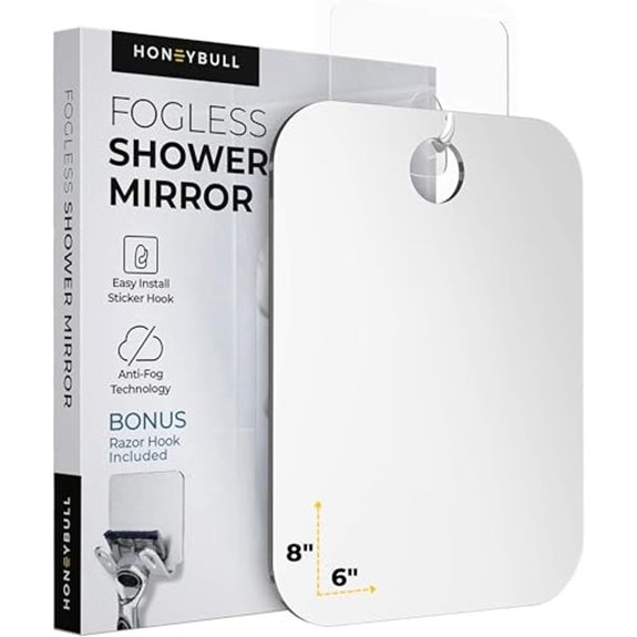 honeybull fogless shower mirror 6x8in