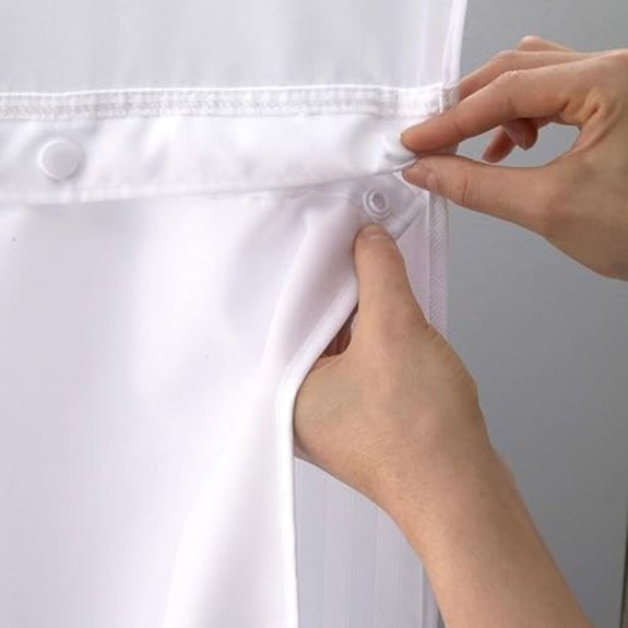 hookless snap in shower curtain liner