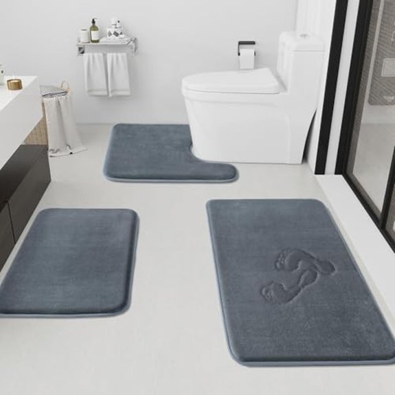 7 Best Bathroom Rugs for 2026 (Step Into Luxury) 6 huxmeyson gray non slip rug set