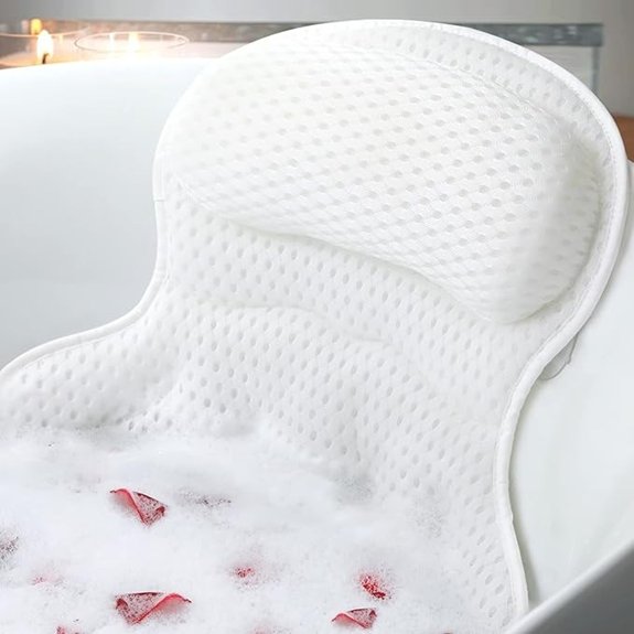 luxury bath pillow with 4d mesh