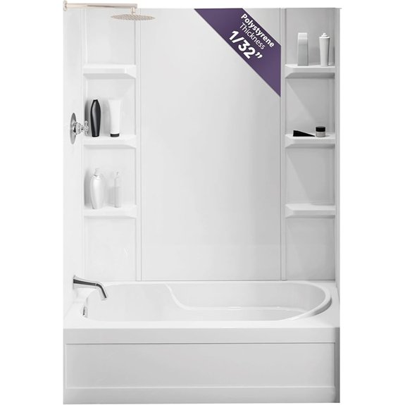 10 Best One Piece Tub and Shower Units for 2026 3 noah lightweight tub surround