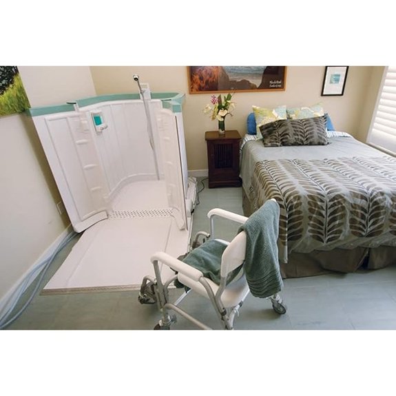portable wheelchair shower device
