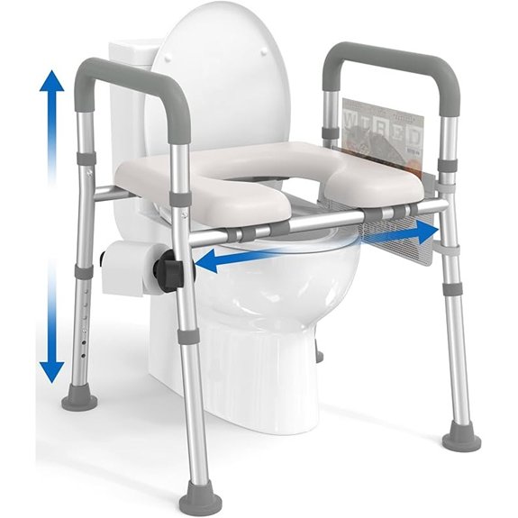 raised toilet seat with handles 400lb