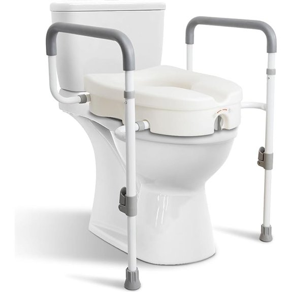 raised toilet seat with handles