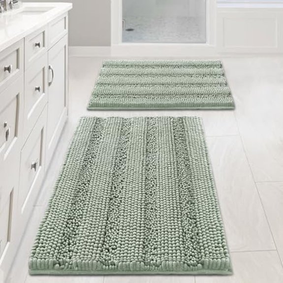 7 Best Bathroom Rugs for 2026 (Step Into Luxury) 2 sage chenille rug set