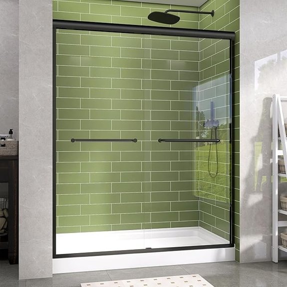 semi frameless double sliding door