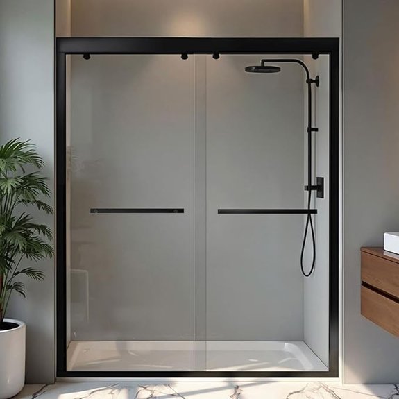 semi frameless sliding shower door