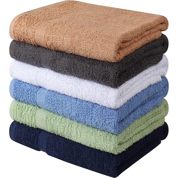 six cotton bath towels set