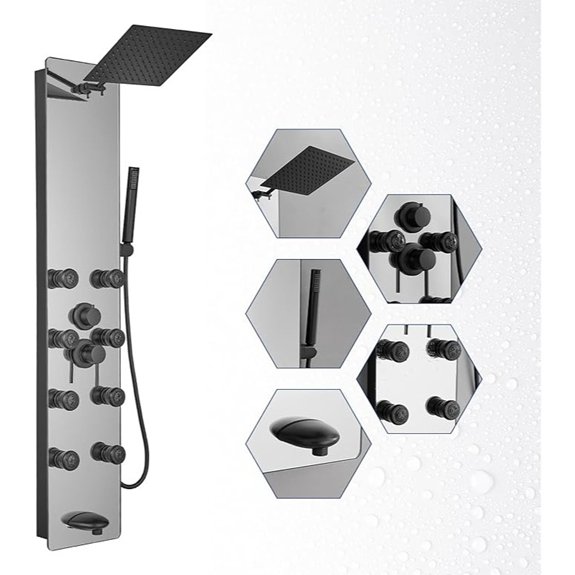 stainless steel shower panel system