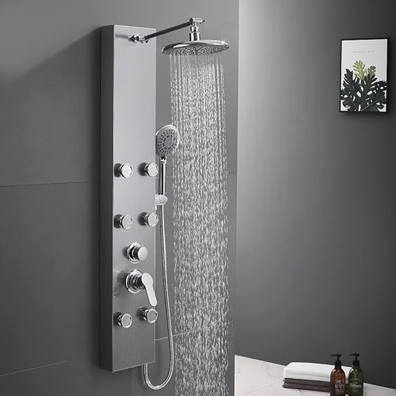 stainless steel shower panel tower