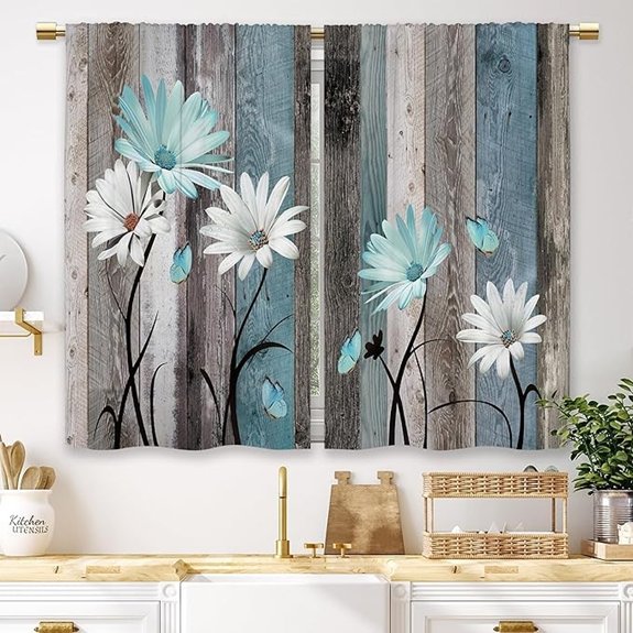 15 Best Window Treatments for Bathrooms in 2026 14 teal farmhouse daisy curtains