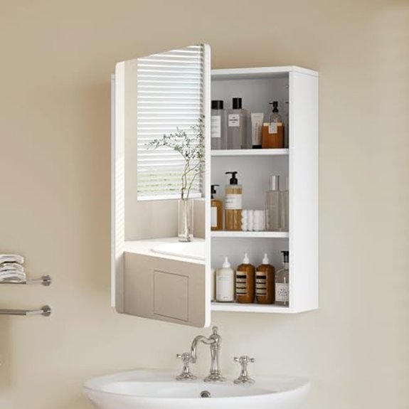 teenfon medicine cabinet mirror with adjustable shelves