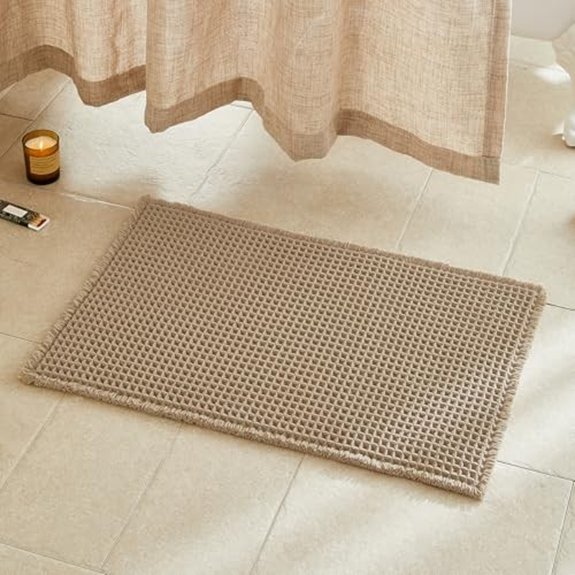 tyuu waffle bath mat khaki