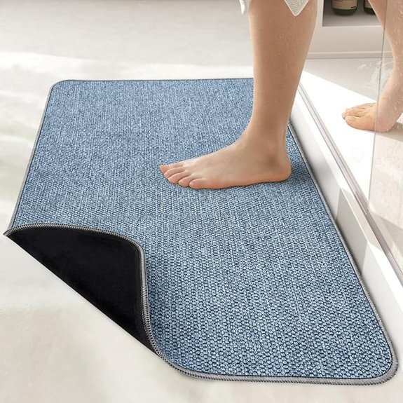 10 Best Non Slip Bathroom Rugs for Elderly in 2026 2 ultra thin blue bath mat