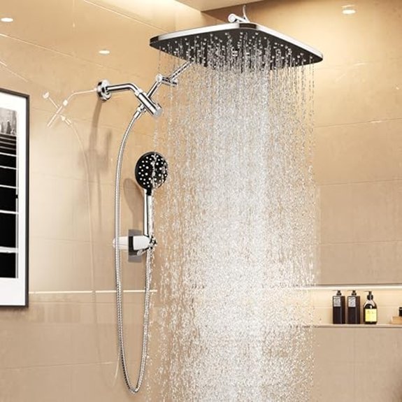 veken 14 rain shower head with handheld combo option