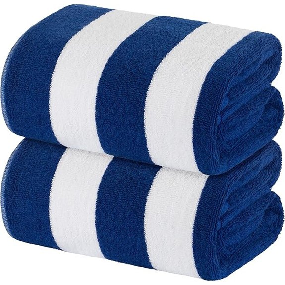 white classic stripe cabana beach towels