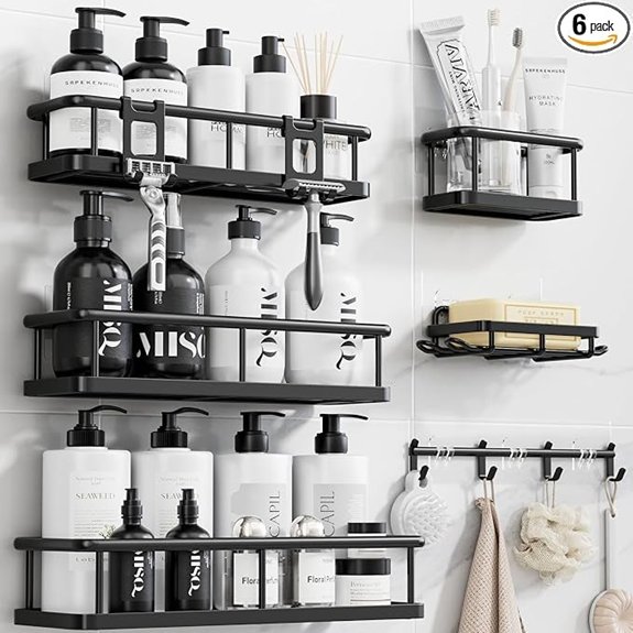 5 Best Shower Caddies for 2026 (Declutter Your Routine) 3 yasonic 6 pack adhesive caddies